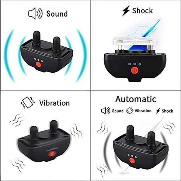 2 in 1 Dog Training Collar Automatic Anti Bark Control with Remote Rechargeable and Rainproof
