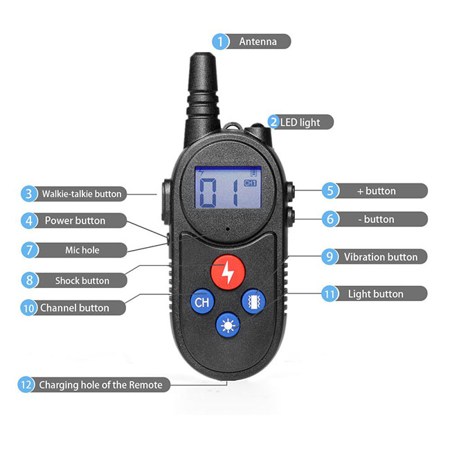 dog training collar with walkie talkie Remote Control Distance Up to 3280Ft