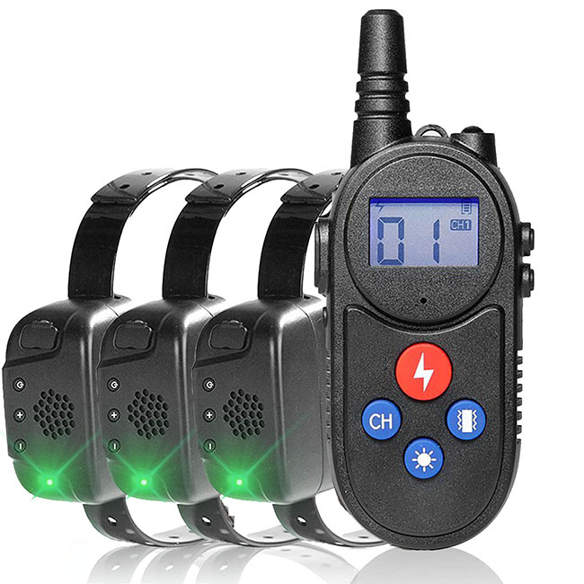 dog training collar with walkie talkie Remote Control Distance Up to 3280Ft for 3 dogs