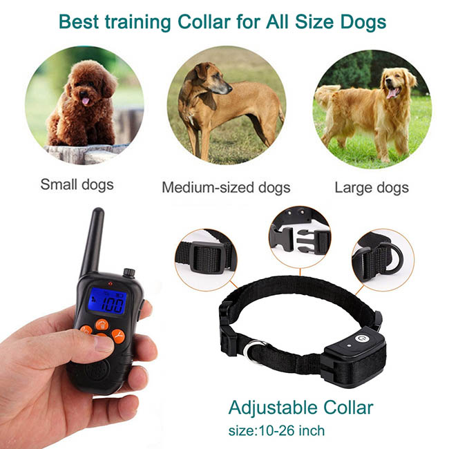 Waterproof Dog Training Collar Rechargeable Remote Electric Dog Shock Collar